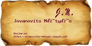 Jovanovits Mátyás névjegykártya